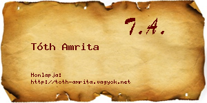 Tóth Amrita névjegykártya